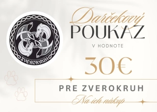_Darčeková poukážka pre Zverokruh na nákup v hodnote 30€