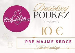 Darčeková poukážka pre Majme srdce na nákup v hodnote 10€ 