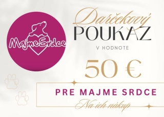  Darčeková poukážka pre Majme srdce na nákup v hodnote 50€ 